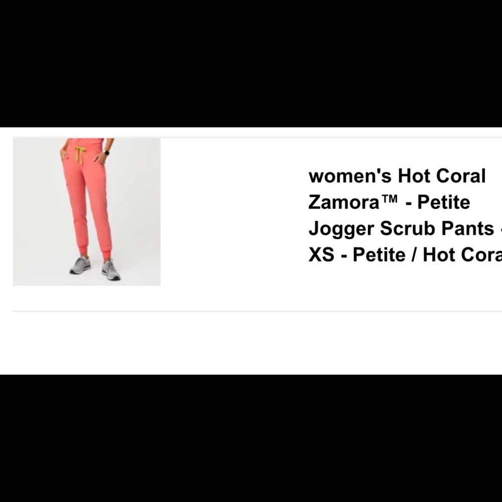 Figs scrubs CORAL Zamora joggers XS petite. Brand new